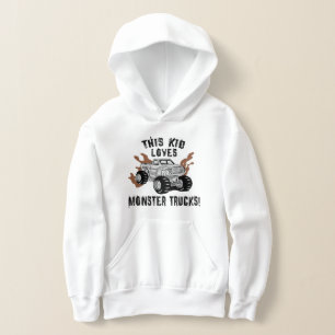 Kid Lieben Monster Trucks Hoodie