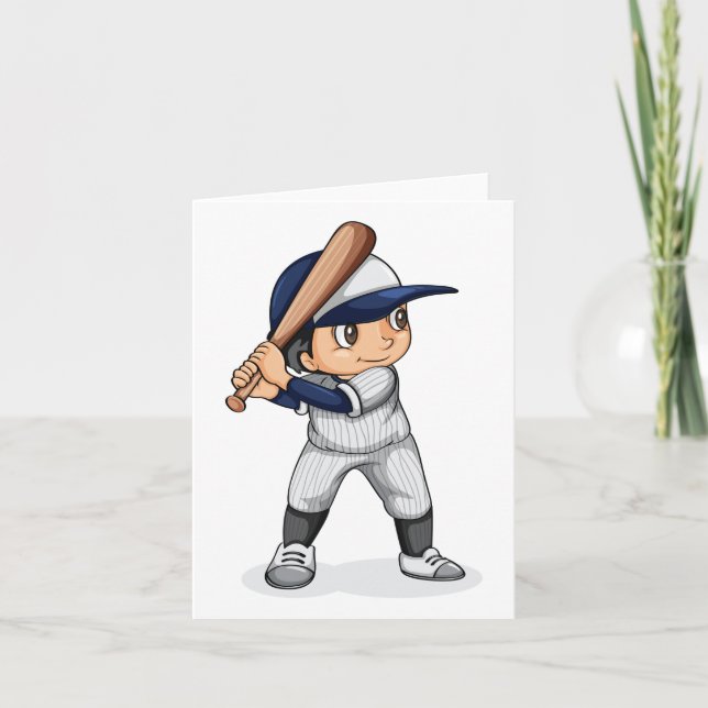 Kid Playing Baseball Karte (Vorderseite)