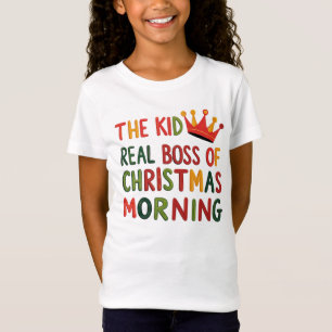 Kid Real Boss Weihnachtsmorgen T-Shirt