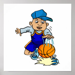 Kid spielt Ball Poster