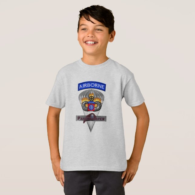 Kid-T - Shirt der 82. Im Flugzeug Division (Vorne ganz)