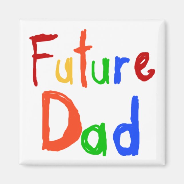 Kid Text Future Vater T - Shirt und Geschenke Magnet (Vorne)