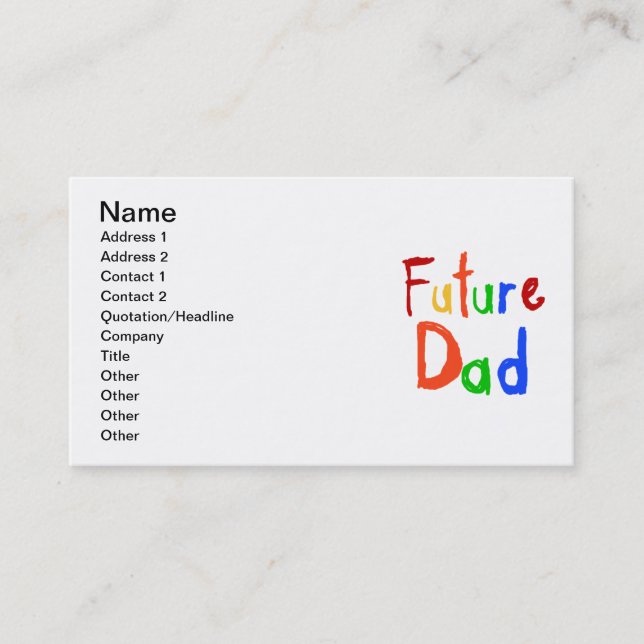 Kid Text Future Vater T - Shirt und Geschenke Telefonnummerkarte (Vorderseite)