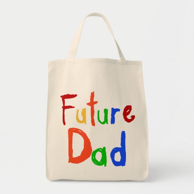 Kid Text Future Vater T - Shirt und Geschenke Tragetasche (Vorne)