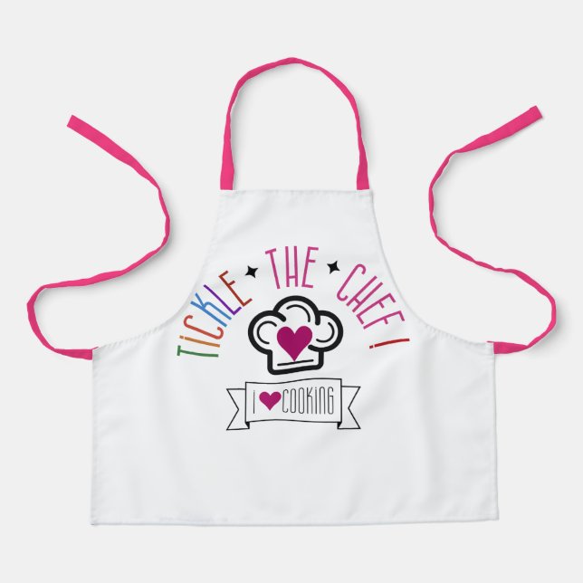 Kid "Tickle the Koch I heart cooking" Schürze, ros Schürze (Vorderseite)