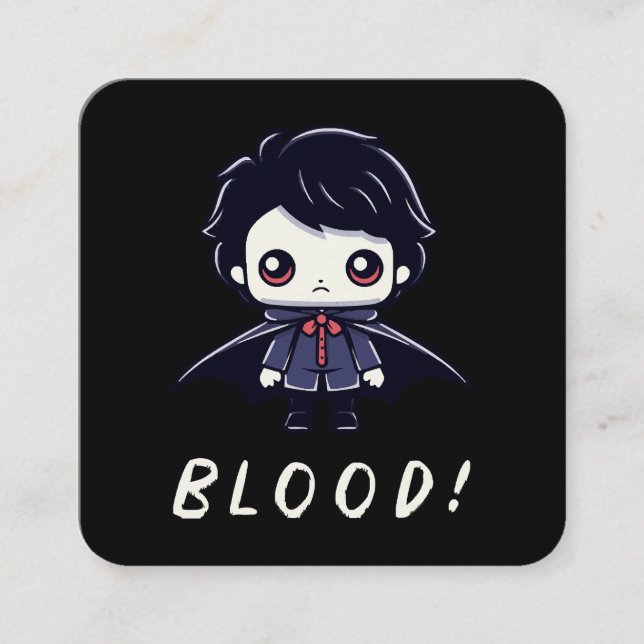 Kid Vampire Quadratische Visitenkarte (Vorderseite)