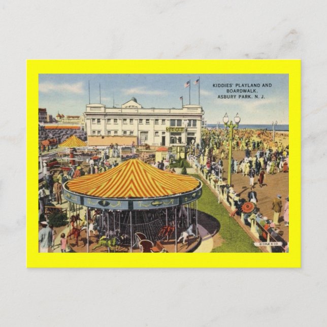 Kiddie Playland, Asbury Park, New Jersey Vintag Postkarte (Vorderseite)
