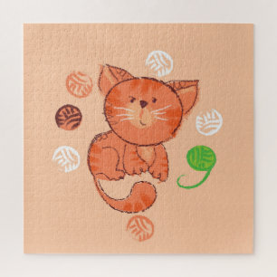 Kiddy Toy Cat: Vintage Illustration.