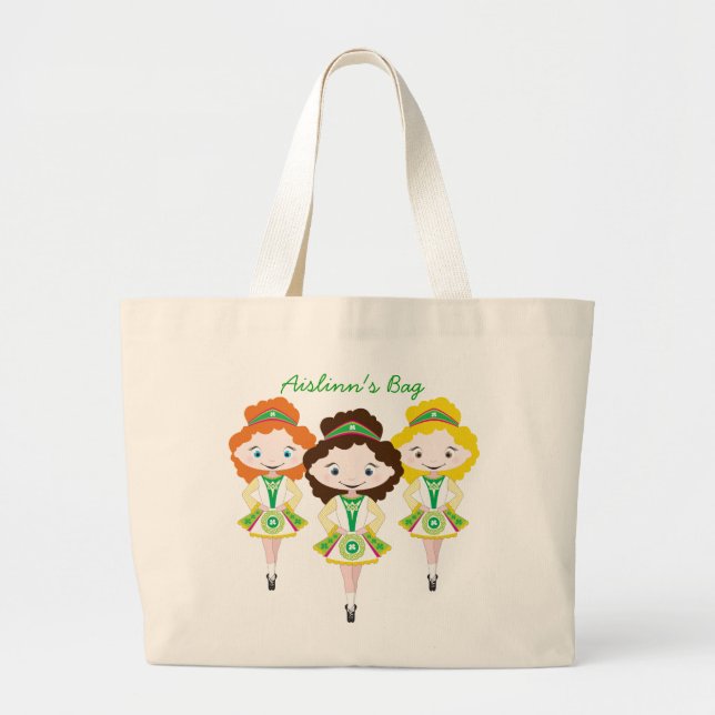 KIDLETS irische Tänzerin Tanzschuhtasche Gruppe TR Jumbo Stoffbeutel (Vorne)