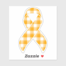 Kidney Cancer Awareness Plaid Orange Ribbon Aufkleber