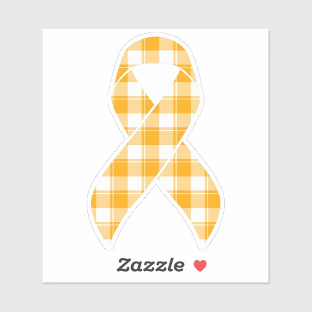 Kidney Cancer Awareness Plaid Orange Ribbon Aufkleber (Blatt)