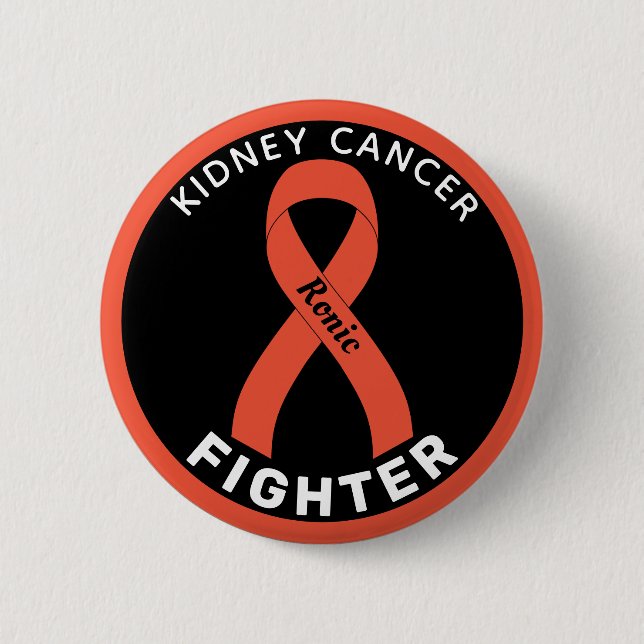 Kidney Cancer Fighter Ribbon Black Button (Vorderseite)