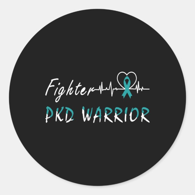 Kidney Disease Pkd Warrior Support Fighter Runder Aufkleber (Vorderseite)
