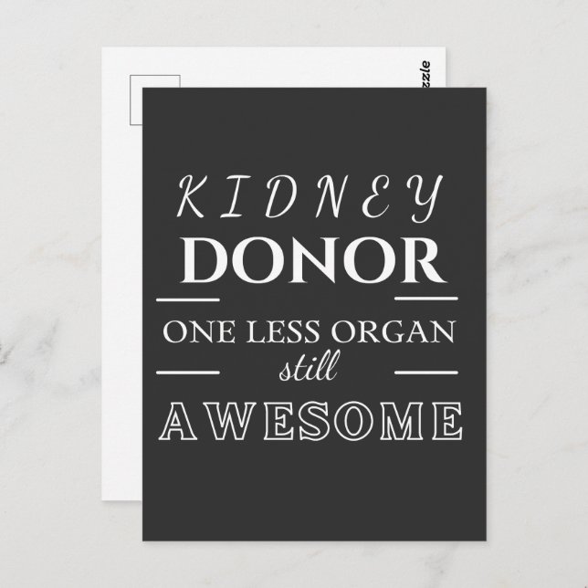 Kidney Donor Vielen Dank Postkarte (Vorne/Hinten)