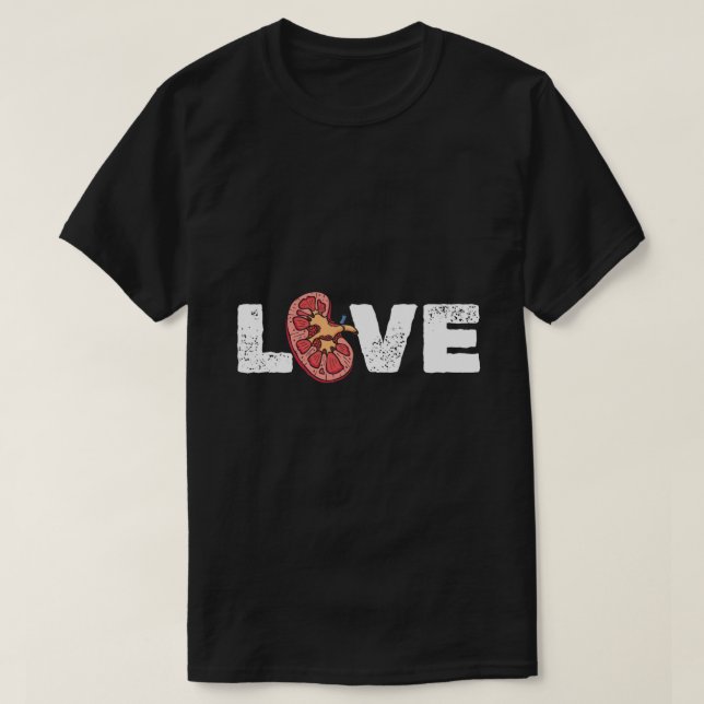 Kidney Organ Love Nephrologist T-Shirt (Design vorne)
