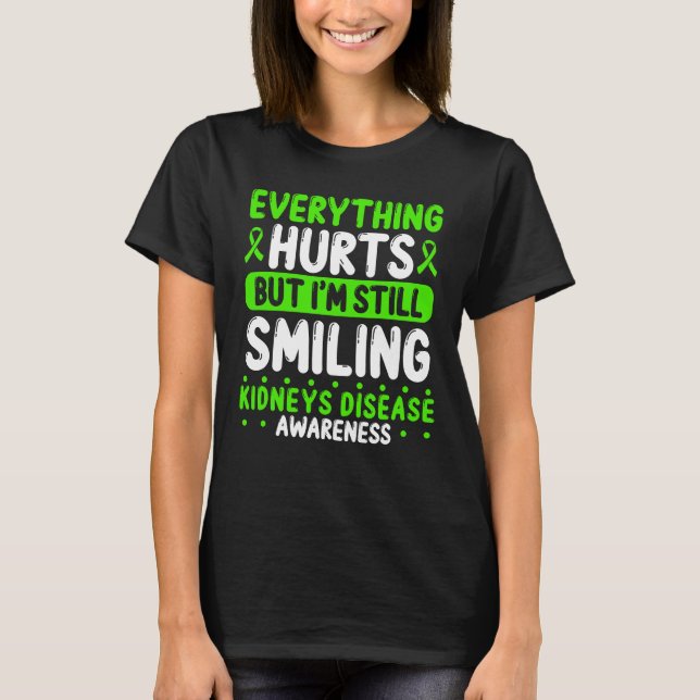 Kidneys Disease Awareness Green Ribbon Krieger T-Shirt (Vorderseite)