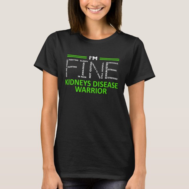 Kidneys Disease Awareness In fine Green Ribbon T-Shirt (Vorderseite)