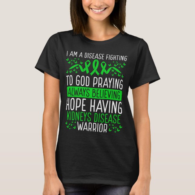 Kidneys Disease Warrior Disease Awareness Ribbon T-Shirt (Vorderseite)