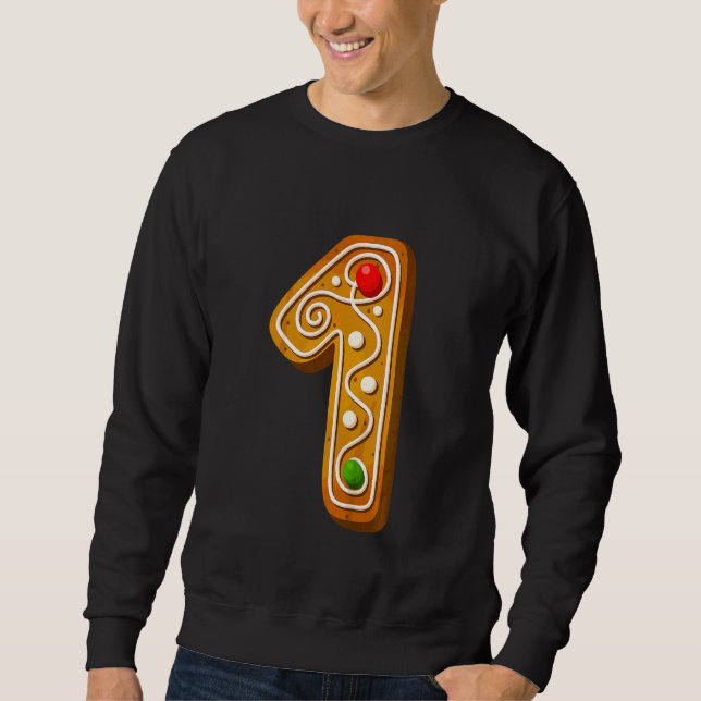 Kids  1 Cutest Capital Christmas Cookie Alphabet N Sweatshirt (Vorderseite)