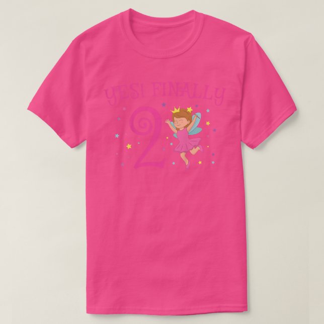 Kids 2nd Birthday Party Cake Fairy Tale Girl Princ T-Shirt (Design vorne)