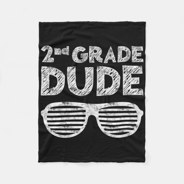 Kids 2nd Grade Dude Second Grade Byck To School  Fleecedecke (Vorderseite)