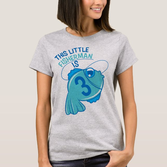 Kids 3rd Birthday Boys Fishing T-Shirt Fish 3 Year (Devant)