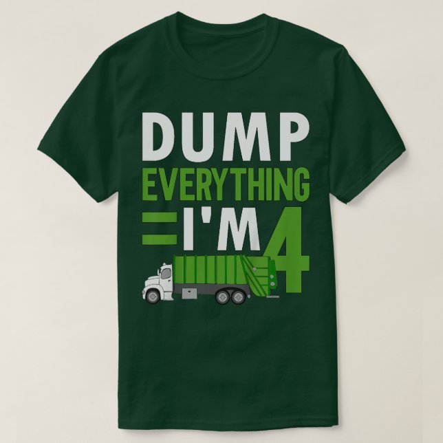 Kids 4 Years Old Boy Garbage Trucks Old 4th Birthd T-Shirt (Design vorne)