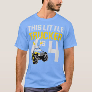 Kids 4th Birthday Boys Monster Truck Cool 4 Year T-Shirt