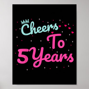 Kids 5. Geburtstag Mädchen Jungen Zitat Prost auf  Poster