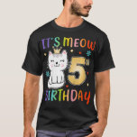 Kids 5th Birthday Cute Cat Funny Pun Girls T-Shirt<br><div class="desc">Kids 5th Birthday Cute Cat Funny Pun Girls . Check out our cats t shirt selection for the very best in unique or custom,  handmade pieces from our shops.</div>