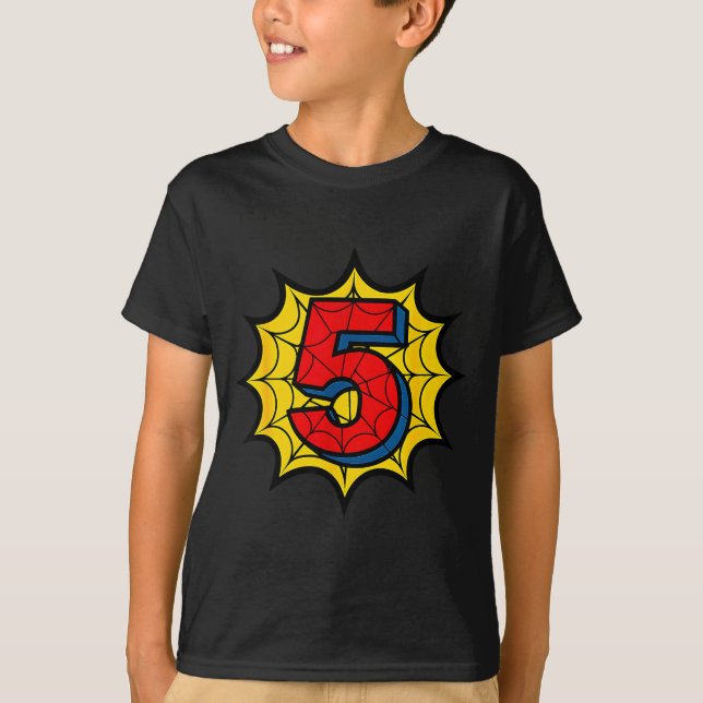 Kids 5th Birthday Sder Theme Party 5 Year Old Boys T-Shirt (Vorderseite)