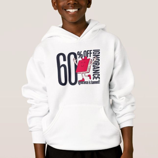 Kids 60%Off Ignorance Bookworm Pullover Hoodie (Devant)