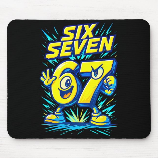 Kids 67 Six Seven Italian Brainrot 6 7 Funny Meme  Mousepad (Vorne)