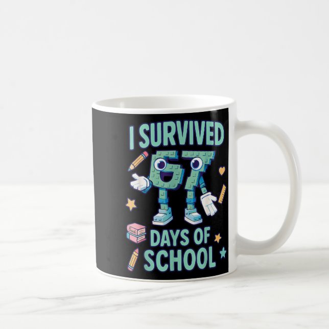 Kids 6-7 Meme I Survived 67 Days Of School  Kaffeetasse (Rechts)
