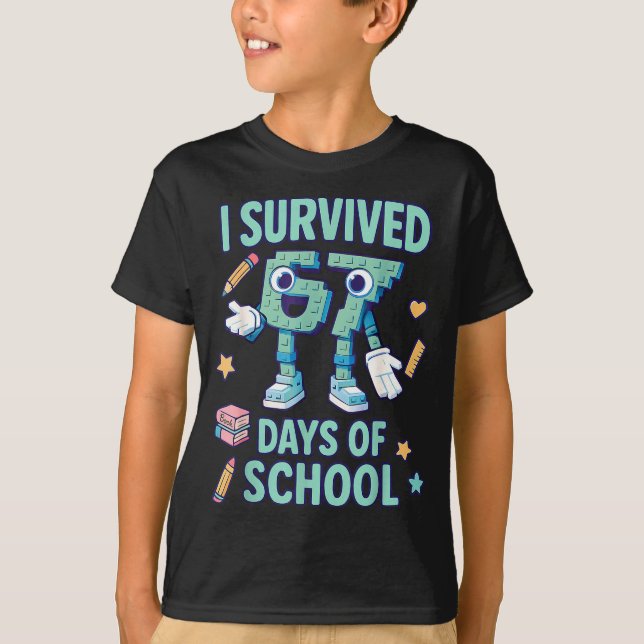 Kids 6-7 Meme I Survived 67 Days Of School  T-Shirt (Vorderseite)