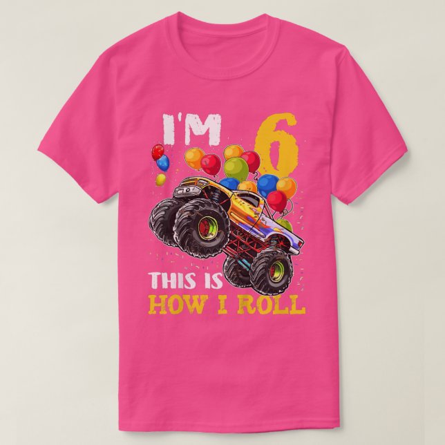 Kids 6 Year Old Birthday 6th Birthday Boy Monster  T-Shirt (Design vorne)