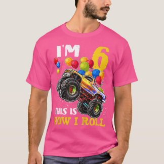 Kids 6 Year Old Birthday 6th Birthday Boy Monster  T-Shirt