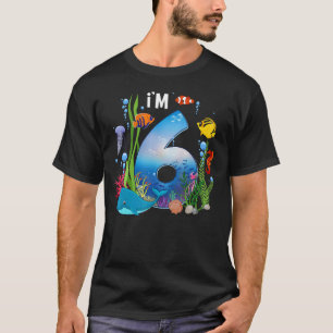 Kids 6 Year Old Ocean Life Whale Dolphin Shark 6th T-Shirt
