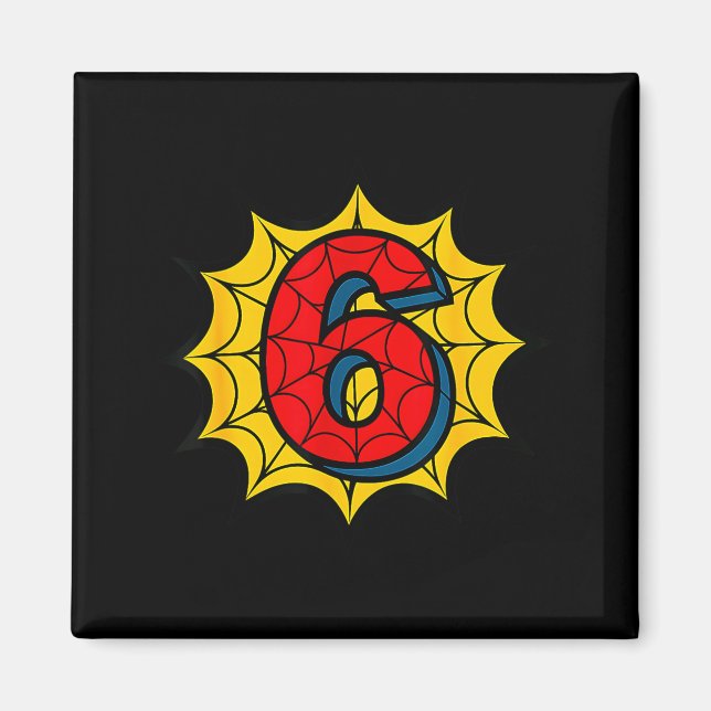 Kids 6th Birthday Sder Theme Party 6 Year Old Boys Magnet (Vorne)