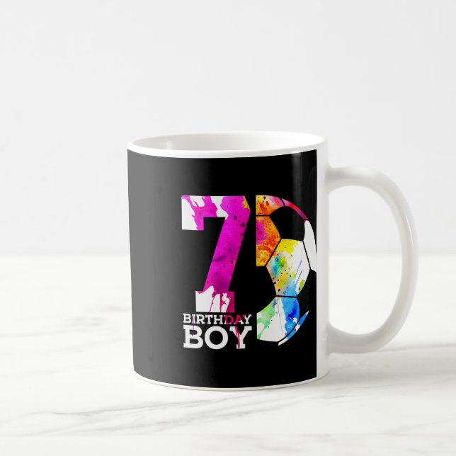 Kids 7 Birthday Boy Soccer 7th Birthday  Kaffeetasse (Rechts)
