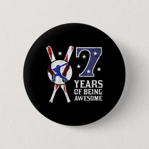 Kids 7 Jahre Being Awesome Bysebyll Flagge 7. Gebu Button