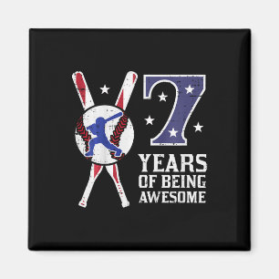 Kids 7 Jahre Sein Awesome Bysebyll Flagge 7. Gebur Magnet