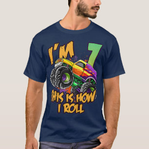 Kids 7th Birthday I'm 7 This is How I Roll 7th Mon T-Shirt