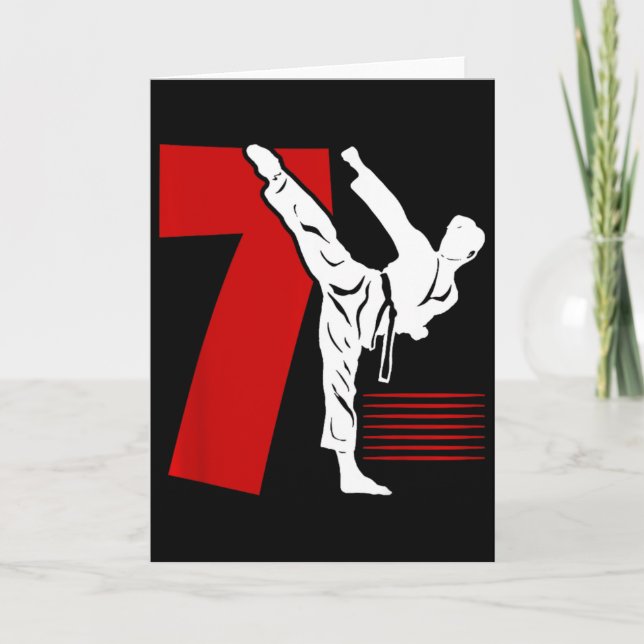 Kids 7th Birthday Karate 7 Year Old Karate Birthda Karte (Vorderseite)