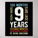 Kids 9th Birthday 9 Years Old Retro Vintage Poster<br><div class="desc">Kids 9th Birthday 9 Years Old Retro Vintage A cool and awesome gift for 9th birthday kids, or 9-Year-Old kids. A wonderful gift with a creative design printed on the gift that will delight the kids . This is a great idea for your kids, your grandchildren, your niece and nephew,...</div>