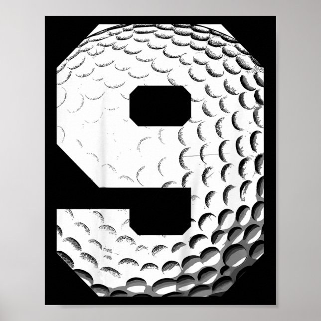 Kids 9th Birthday Boy Golf Player Golf 9 Years Old Poster (Vorne)
