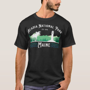 Kids Acadia Nationalpark Maine Moose Souvenir Gif T-Shirt
