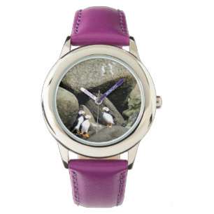 Kid's Adjustable Bezel Watch mit Puffin Armbanduhr
