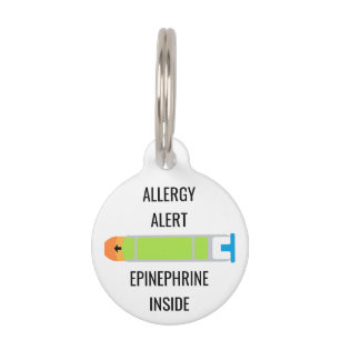 Kids Allergie Warnhinweis Epinephrin im Notfall Tiernamensmarke
