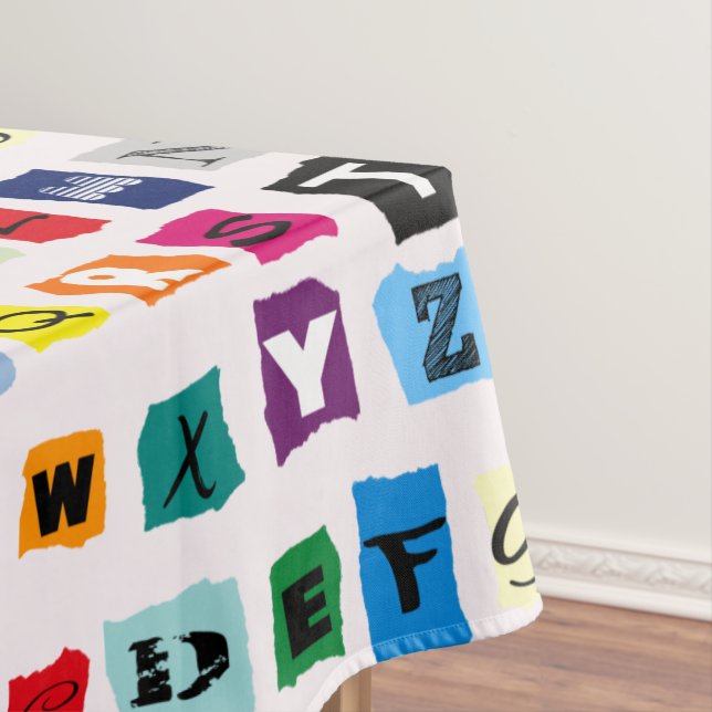 Kids Alphabet ABCs mehrfarbiger Spaß Tischdecke (Beispiel)